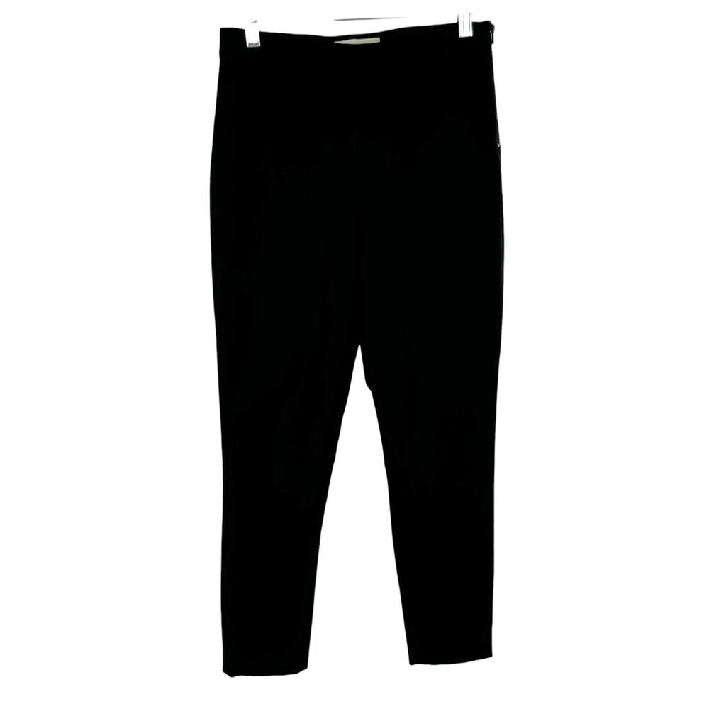 Everlane The Side-Zip Black Flat Front  Cotton Stretch Ankle Crop Pants Women 4